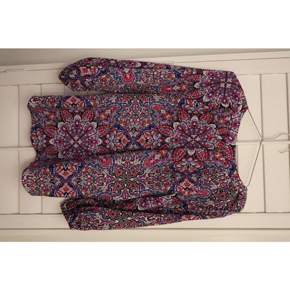 Alice & Trixie by Angela George 100% silk multi colored blouse size Large - Picture 6 of 6